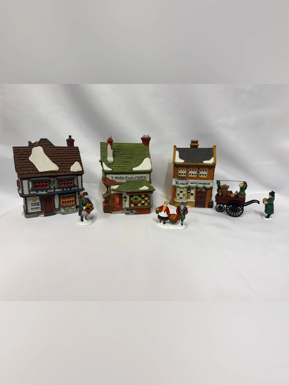 Department 56 Dickens Village Lot Tudbury Printer T Wells Weeton + accessories